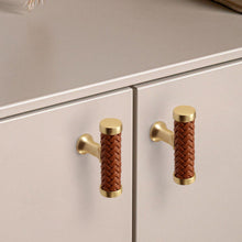 Load image into Gallery viewer, 3"-12.6" Unique Leather Knobs, Pulls & Handles (Brown, Black) | Cabinet, Dresser, Kitchen Cupboard, Wardrobe & Closet Hardware