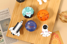 Load image into Gallery viewer, Space Theme Cabinet Drawer Pulls | Planet Astronaut Kids Dresser Knobs with Custom Engraved Solar System