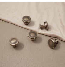 Load image into Gallery viewer, Solid Brass Drawer Pulls, French Vintage Aged Bronze Minimalist Cabinet Handles for Kitchen Wardrobe