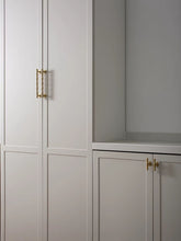 Load image into Gallery viewer, Minimalist Gold Brass Pull Handles, French Luxury Grips for Wardrobes, Drawers and Kitchen Cabinets