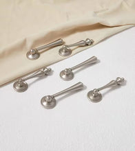 Load image into Gallery viewer, French Matte Brushed Nickel Brass Drawer Pulls, Light Luxury Modern Minimalist Mid‑Century Handles for Shoe Cabinet and Wardrobe Doors