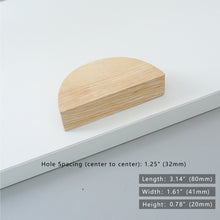 Load image into Gallery viewer, 1.25"-2.5" Ash & Black Walnut Wooden Semicircle (Half Moon) Pulls & Handles | Cabinet, Drawer, Dresser | Home Decor Hardware