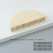 Load image into Gallery viewer, 1.25"-2.5" Ash & Black Walnut Wooden Semicircle (Half Moon) Pulls & Handles | Cabinet, Drawer, Dresser | Home Decor Hardware