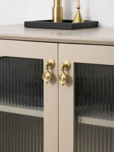 Load image into Gallery viewer, Light French Vintage Wave Brass Pendant Knobs, Single Hole Small Handles for Drawers and Wardrobes
