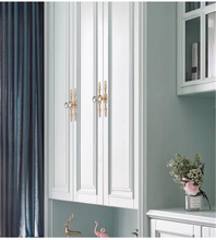 Load image into Gallery viewer, Gold Clear Glass & Crystal Drawer Knobs | Rhinestone Cabinet Door Handles with Back Plate | Dresser & Furniture Hardware