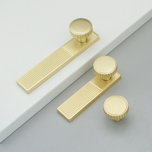 Load image into Gallery viewer, 2.5"-7.55" Unique Semicircle Brushed Brass Pulls, Knobs & Handles | Kitchen, Drawer, Wardrobe, Cabinet & Dresser Hardware