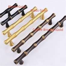 Load image into Gallery viewer, 2.5"-6.3" Bamboo & Solid Brass (Gold, Bronze, Black) Knobs & Pulls | Kitchen, Drawer, Dresser & Cabinet Handles