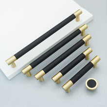 Load image into Gallery viewer, 3"-10" Black Leather Pulls, Knobs & Handles | Cabinet, Dresser, Drawer & Kitchen Hardware