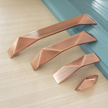 Load image into Gallery viewer, 1.25"-7.55" Modern Brushed Copper Pulls, Knobs & Handles | Kitchen, Cabinet, Dresser & Drawer Hardware
