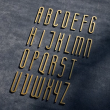 Load image into Gallery viewer, Solid Brass Modern Gold House Numbers & Letters | Metal Address Numbers for Mailbox, Room & Symbols | House Address Hardware