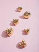 Load image into Gallery viewer, Gold Mushroom Brass Knobs with Hand Hammered Texture, Luxury Single Hole Small Handles for Drawers, Closets and Shoe Cabinets