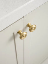 Load image into Gallery viewer, Light French Vintage Wave Texture Round Brass Knobs, Single Hole Small Handles for Drawers & Wardrobes