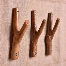 Load image into Gallery viewer, Nordic Solid Wood Branch Coat Hooks - Retro Log Design for Porch, Door, Homestay Wall | Wall-Mounted Coat Rack