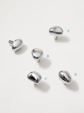 Load image into Gallery viewer, Silver Brass Pebble Wall Hooks, Heavy Duty Drilled Mount Coat Hooks for Entryway Cloakroom Kids Room