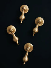Load image into Gallery viewer, French Minimalist Gold Brass Pendant Pull Handles, Luxury European Hardware for Wardrobes, Shoe Cabinets and Drawers