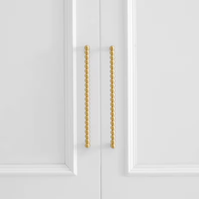 Load image into Gallery viewer, Gold Brass Beaded Cabinet Pulls: Drawer Handles, Modern Kitchen Hardware