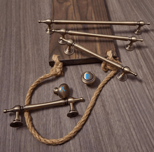 Load image into Gallery viewer, Mid-century Long Brass Drawer Pulls, French New Chinese Retro Cabinet Wardrobe Handles