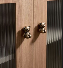 Load image into Gallery viewer, Cute Bear Antique Brass Cabinet Pulls | Vintage Bronze Kids Room Wardrobe Door Handles