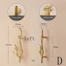 Load image into Gallery viewer, Gorgeous Flower & Branch Solid Brass Knobs, Pulls & Handles | Unique Art Deco Cabinet, Drawer & Dresser Hardware