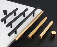Load image into Gallery viewer, 3.78", 5", 6.3", 7.55" (96mm, 128mm, 160mm, 192mm) Brass Black Hexagon Pulls | Modern Kitchen Cabinet Door Handles, Dresser & Drawer Knobs