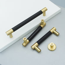 Load image into Gallery viewer, 3"-10" Black Leather Pulls, Knobs & Handles | Cabinet, Dresser, Drawer & Kitchen Hardware