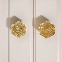 Load image into Gallery viewer, Modern Hexagon Brass Knobs & Pulls | Minimalist Luxury Drawer, Small Cabinet & Door Handles