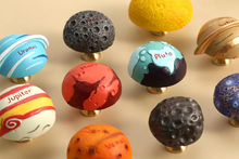 Load image into Gallery viewer, Space Theme Cabinet Drawer Pulls | Planet Astronaut Kids Dresser Knobs with Custom Engraved Solar System