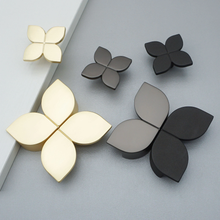 Load image into Gallery viewer, 2.5" Clover Brass Knobs | Black Gray & Gold Unique Dresser & Drawer Knobs, Kids Door Handles, Gift-Worthy Home Replacement Hardware