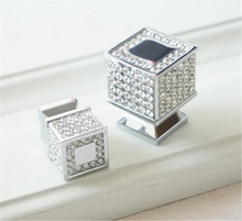 Load image into Gallery viewer, 5"-7.55" (128-192mm) Modern Crystal & Rhinestone Knobs, Pulls & Handles (Chrome Clear) | Dresser Drawer, Cabinet Door & Kitchen Hardware