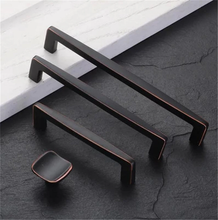 Load image into Gallery viewer, 3.78", 5", 6.3" (96, 128, 160mm) Oil Rubbed Bronze Cabinet Handles | Drawer & Kitchen Pulls, Dresser Knobs, Furniture Hardware