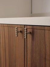 Load image into Gallery viewer, Minimalist French Brass Cabinet Pulls, Titanium Silver Mid-Century Long Drawer Handles with Small Round Knobs for Furniture