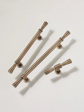 Load image into Gallery viewer, Aged Bronze Mid-Century Brass Long Pulls, French Vintage Handles for Cabinets, Wardrobes and Drawers
