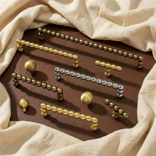 Load image into Gallery viewer, Antique Bronze Beaded Cabinet Knobs & Drawer Pulls | Unique Gold Dresser Hardware for Kitchen