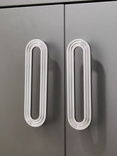 Load image into Gallery viewer, Chrome Silver Brass French Pulls, Nordic Minimalist Cream Luxury Handles for Cabinets & Wardrobes