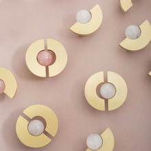 Load image into Gallery viewer, Natural Crystal Ring Brass Handles, Nordic Light Luxury Small Pulls for Cabinets, Drawers and Wardrobes