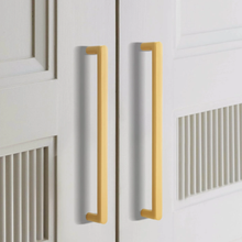 Load image into Gallery viewer, 3.78", 5.0", 7.55" Modern Solid Brass Kitchen Cabinet & Drawer Knobs | Gold Furniture Dresser, Cupboard & Wardrobe Door Pulls & Handles