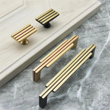 Load image into Gallery viewer, Brass & Pure Copper Modern Nordic Cabinet Handles | Simple Wardrobe Door & Drawer Pulls, Kitchen Cabinet Pulls