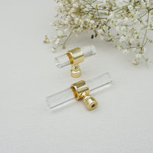 Load image into Gallery viewer, Customizable Acrylic Gold Clear Pulls, Knobs & Handles | Drawer, Dresser, Cabinet & Bathroom Hardware