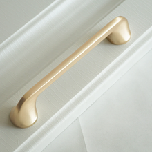 Load image into Gallery viewer, 3.78", 5" & 7.55" Brushed Brass Drawer Handles | Cabinet Knobs, Kitchen Pulls & Dresser Hardware | Furniture & Cabinet Hardware