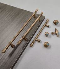 Load image into Gallery viewer, French Retro Brass Cabinet Pulls | Vintage American Drawer Wardrobe Handles