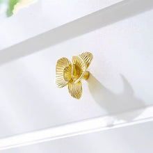 Load image into Gallery viewer, Golden Solid Brass Flower Pulls, Minimalist Luxury Retro Handles for Drawers, Cabinets & Wardrobes