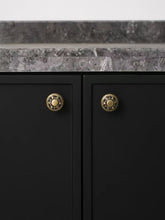 Load image into Gallery viewer, French Vintage Floral‑Carved Brass Cabinet Knob, Recessed Round Small Pull for Wardrobe & Drawers