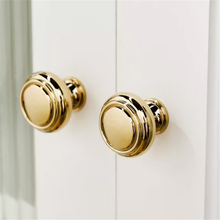 Load image into Gallery viewer, 2.5" Gold Cup Solid Brass Knobs & Pulls | Polished Exquisite Mini Cabinet, Drawer & Kitchen Handles, Gift-Worthy Gold Hardware