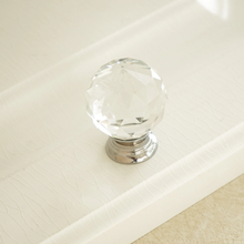 Load image into Gallery viewer, 3.78", 5" (96, 128mm) Glass & Crystal Dresser Handles | Chrome Clear Silver Black Modern Drawer Pulls, Cupboard & Cabinet Knobs, Home Hardware