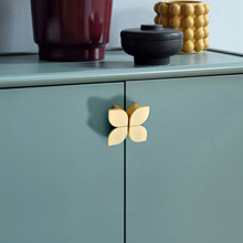 Load image into Gallery viewer, 2.5" Clover Brass Knobs | Black Gray & Gold Unique Dresser & Drawer Knobs, Kids Door Handles, Gift-Worthy Home Replacement Hardware