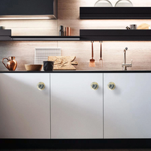 Load image into Gallery viewer, Modern Heart-Shaped Acrylic & Brass Plate Knobs, Pulls & Handles | Dresser, Drawer & Kitchen Cabinet Hardware