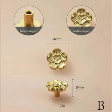 Load image into Gallery viewer, Gorgeous Flower & Branch Solid Brass Knobs, Pulls & Handles | Unique Art Deco Cabinet, Drawer & Dresser Hardware