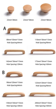 Load image into Gallery viewer, 2.5", 3.78", 5", 6.3" Natural Beech Wood Handles | Solid Wood Cabinet & Kitchen Door Handles, Simple Round Dresser Knobs
