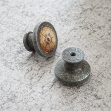 Load image into Gallery viewer, Compass Ornate Knobs & Pulls (Antique Bronze, Crystal) | French Style Drawer, Dresser & Cabinet Furniture Hardware