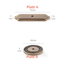 Load image into Gallery viewer, Antique Bronze Knobs with Backplate | Art Decor Unique Rustic Cabinet Pulls, Drawer & Dresser Handles, Vintage Kitchen Hardware